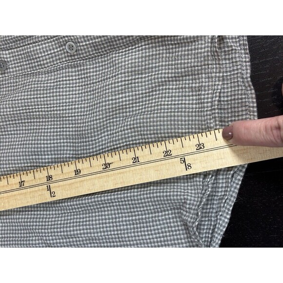Joie Cherina Button Down Grey White Gingham Size Small Lightweight Pockets - Picture 8 of 11